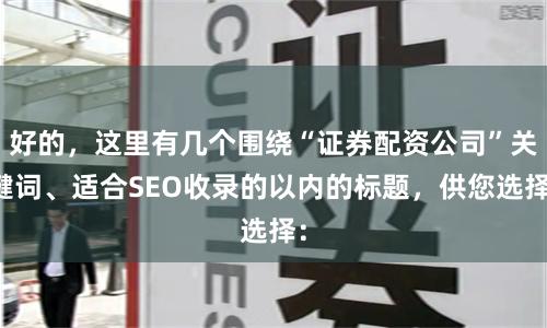 好的，这里有几个围绕“证券配资公司”关键词、适合SEO收录的以内的标题，供您选择：